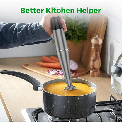 1100W Handheld Immersion Blender Set with Variable Speed, Includes Chopper, Whisk, and Frother for Soups, Baby Food, and Smoothies
