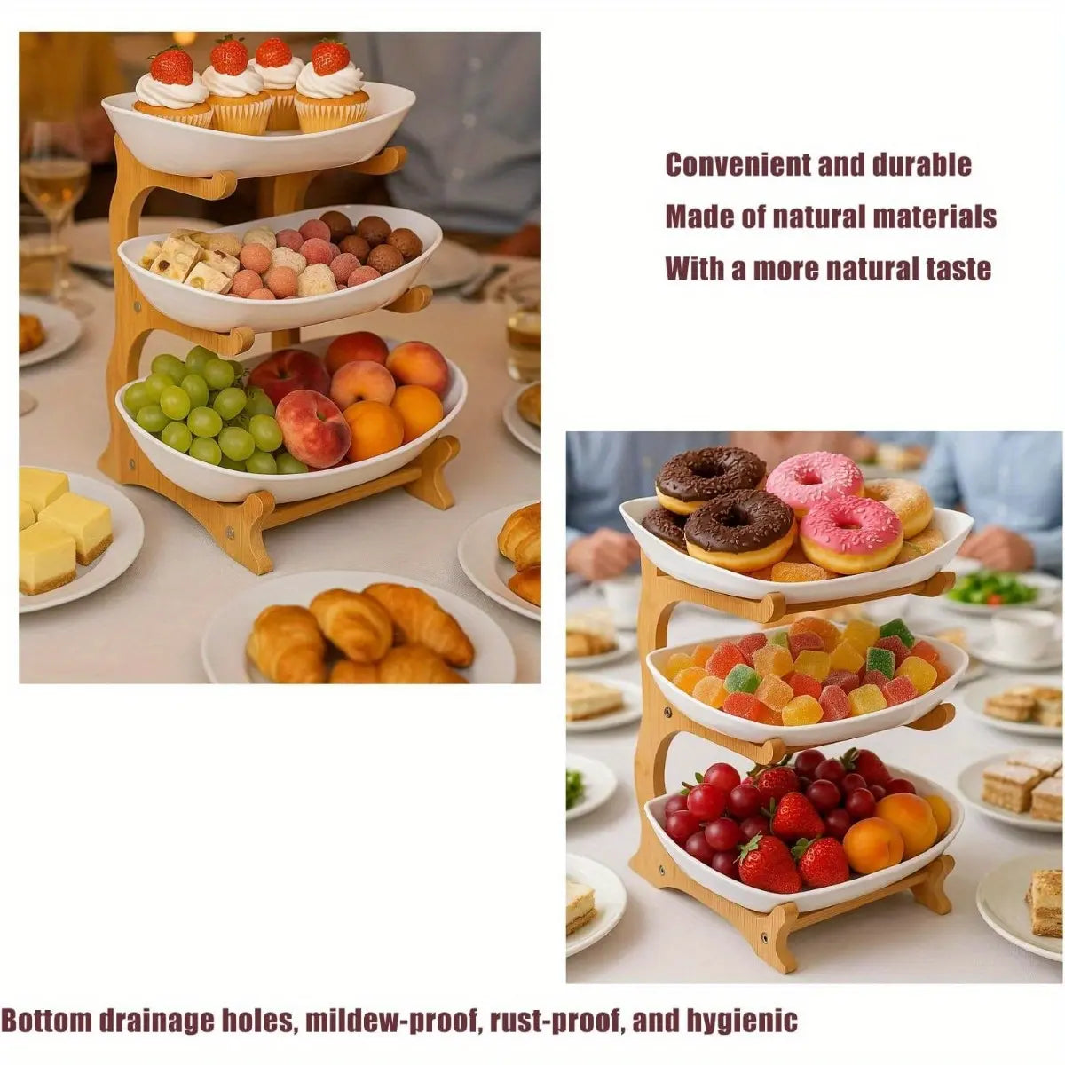2/3-Layer Luxurious Wooden Fruit Organiser Rack