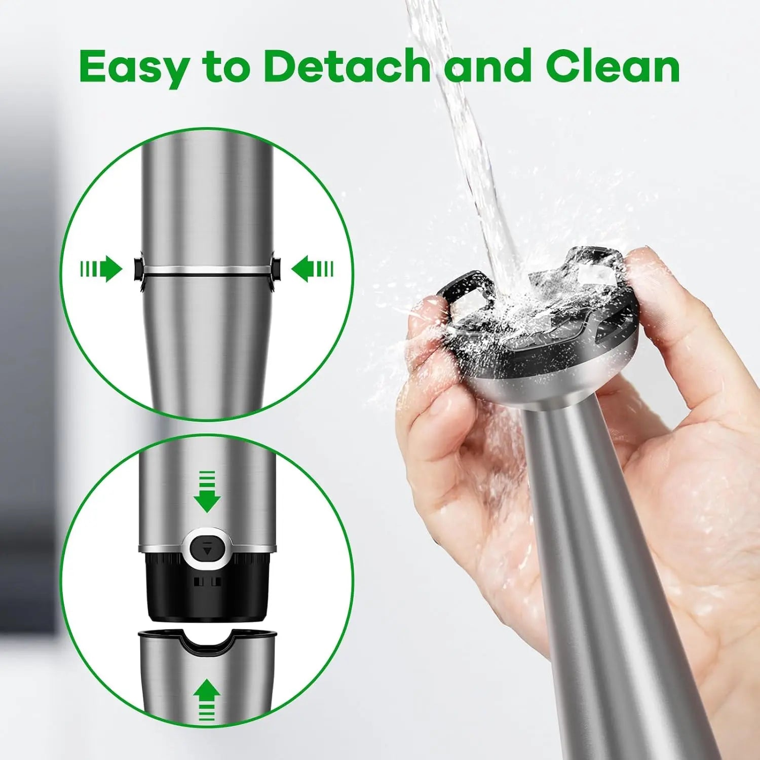 1100W Handheld Immersion Blender Set with Variable Speed, Includes Chopper, Whisk, and Frother for Soups, Baby Food, and Smoothies