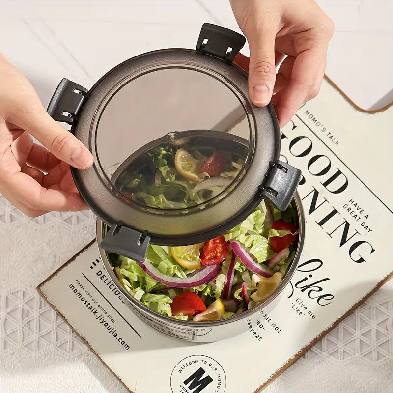3Pcs Stainless Steel Bento Set, High-Temperature Resistant with Leak-Proof Sealing Lunch Boxes.