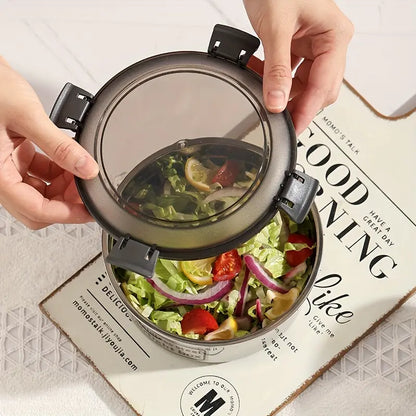 3Pcs Stainless Steel Bento Set, High-Temperature Resistant with Leak-Proof Sealing Lunch Boxes.