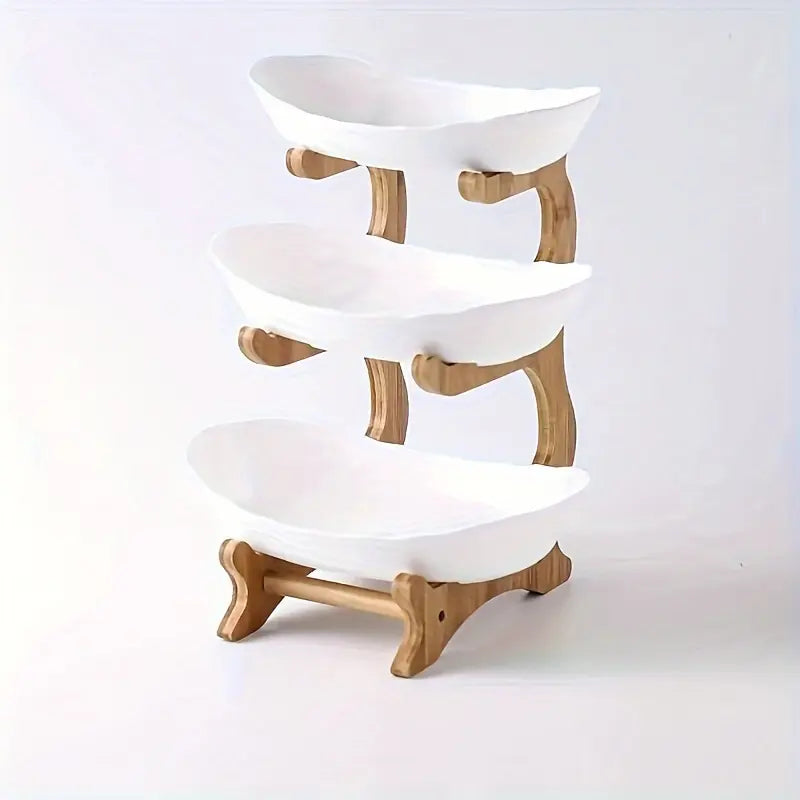 2/3-Layer Luxurious Wooden Fruit Organiser Rack