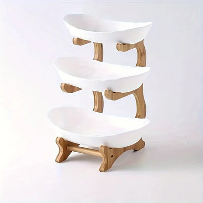 2/3-Layer Luxurious Wooden Fruit Organiser Rack