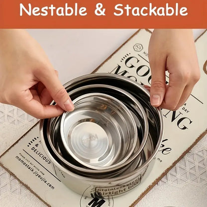 3Pcs Stainless Steel Bento Set, High-Temperature Resistant with Leak-Proof Sealing Lunch Boxes.