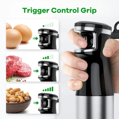 1100W Handheld Immersion Blender Set with Variable Speed, Includes Chopper, Whisk, and Frother for Soups, Baby Food, and Smoothies
